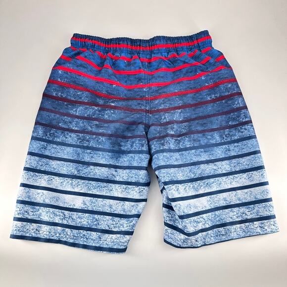 Under Armour Boys Swim Trunks YXL Blue Red Stripe Lined Mesh Shorts - Picture 2 of 8